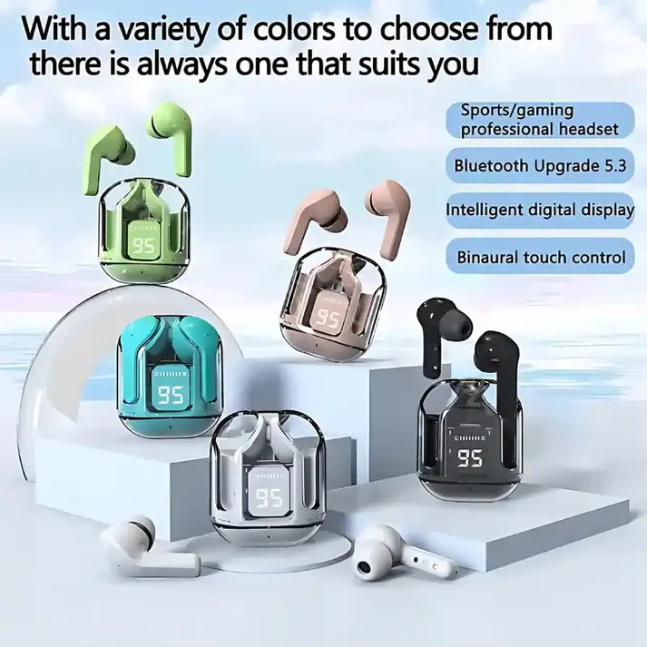 Air31 Earbuds Wireless Crystal Transparent Bluetooth 5.3